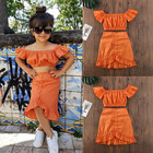 2pcs Toddler Kids Baby Girls Summer Outfit T-shirt Tops shorts Pants Clothes Set
