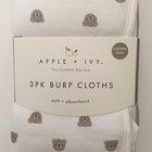 New Baby Burp Cloths 3 Cotton Front Bears Theme   Dreamgro Apple   Ivy