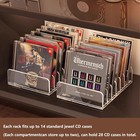 2pcs Acrylic Cd Holder Clear Dvd Storage Rack Record Display Stand Organizer