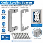 10 Pcs Outlet Leveling Spacers Electrical Wall Plate Switch Adjustment Kit