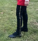 Black Canvas Over The Knee Gaiters - French   Indian War  Revolutionary War