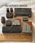 Vintage Assorted  10  Wood Metal Letterpress Printing Blocks Various - Letters 