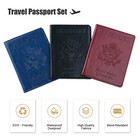 Leather Passport Travel Wallet Blocking Case Cover Holder For Vaccine Card