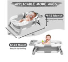 Collapsible Baby Bathtub For Newborn With Thermometer   1 Hooded Towel   1 Soft