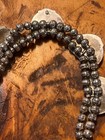 1970 s Authentic Vintage Navajo Silver   Mother Of Pearl Silver Beaded Choker