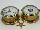 Schatz Royal Mariner 8-day Ship Bell Clock Barometer Set Germany Working