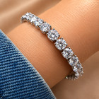 7  Inch Long Tennis  Bracelet 6 Ct Round Cut Solid 14k White Gold Vvs1 Freeshipp