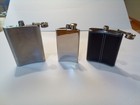 Set Of 3 Stainless Steel Flasks 4oz  6oz  8oz