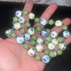Artisan Sterling Silver Lamp Work Glass   Silver Bead Necklace 20      Bracelet