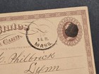 1874 Us 1 Cent Postal Card Postcard Boston Ma To Lynn Early Ux3 Postal History
