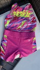 Rebel Athletic Cheer Outfit - Barbie Colab Crystals Sports Bra And Shorts - Yl