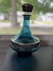 Colony Imports Blue Glass Decanter W  Silver-tone Stopper Lid  Italy