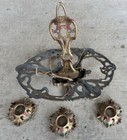 Antique 1920   s 3-bulb Art Deco Ceiling Light Fixture Parts For Restore Project