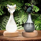 Egypt Cat Storm Glass Weather Predictor Barometer Bottle W  Wood Base Home Decor