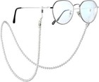 White Pearl Beaded Eyeglass Chain Eyewear Sunglasses Cord Neck Strap Holder