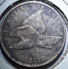 1858 Sl Flying Eagle Cent  vf vf- Detail 