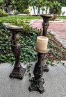 Fritz   Floyd Vintage Decorative Pedestal Candlestick   Holder Set Of Three