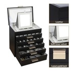 Boovo 6 Layer Jewelry Box Organizer For Women  Clear Black Necklace Ring Earring