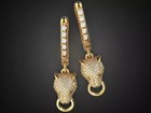 3 5ct Round Cut Lab-created Diamond Men s Drop Earrings 14k Yellow Gold Plated
