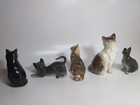 Vintage Ceramic Porcelain Cat Figurine Lot 5 Pc Mid Century Japan Goebel W   