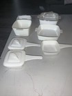 Vintage Plastic Toy Dish Set Lot By Irwin 17 Pieces All White Baking Cooking Tea