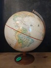 Vtg Replogle 12  Diameter Globe World Classic Series Raised Relief Metal Base
