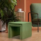  Modern Channel Tufted Velvet Ottoman  Home 18 5 d X 18 5 w X 16 5 h Green