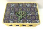 Vintage Singer Japan Woven Wicker Sewing Basket Box W  Tray Floral Fabric Lid