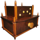 Early-mid 19th C American Folk Art Antique Primitive 1 Drawer Sewing Box W inlay