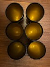 Vintage Russian Wooden Folk Art Khokhloma Hand-painted Red Gold Cups Set Of 6