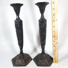 Antique Barbour Sp Company International Silverplated Repousse Candlesticks 3967