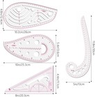Sewing Ruler Set clear Metric French Curve Rulers professional Sewing Quilting