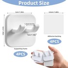 4 Pcs Razor Holder For Shower  Self Adhesive Shaver Hooks Large White-4pcs