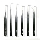 6pcs Esd Anti-static Tweezers Set - Stainless Steel Repair Tools Esd-10 To 15