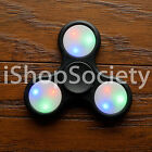 Led Tri Spinner Fidget Spinners Edc Figet Hand Desk Focus Toy Adhd -usa- Black