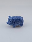 Vintage 1983 Enesco Blue Speckled Pig Figurine 2  Miniature Ceramic Farmhouse