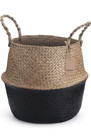 Seagrass Belly Basket With Handles Natural Woven Planter Baskets For Indoor P   