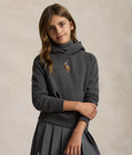 Nwt Ralph Lauren  60 Big Girl s Big Pony Fleece Hoodie  Windsor Heather  Sz Xl