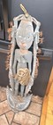Papua New Guinea Sepik Tribal Wood Carved Figure Portrait Sculpture 42  H  Wall