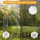Walk-in Metal Chicken Coop Poultry Cage Pet House W chicken Run Cover 10x3 3x5ft