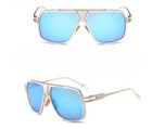 Designer Oversized Square Pilot Sunglasses Metal Bar Retro Men Women Fashion New
