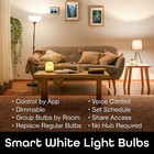 Geeni Lux 800 Smart Wi-fi Led Dimmable White Light Bulbs W Voice Control    3 Pack