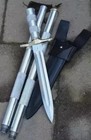 Custom Handmade Carbon Steel Long Handle Hunting Spear With Leather Sheath