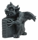 Gothic Guardian Of Bibliography Horned Gargoyle Statue 4 5 tall Crazy Bookworm