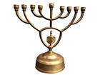 Hanukkah Menorah Jewish Judaica Vintage Brass Chanukah Candle Holder In The Box