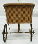 Antique Hedstrom-union Wicker Baby Doll Carriage Pram Stroller Buggy Pull Toy