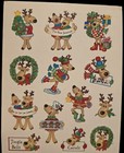 Vintage Sticker Lot Christmas Tags 6 Sheets  Agc gibson Hallmark  Footrot Flat 