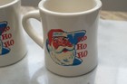 Retro Planet Santa Coffee Mugs Restaurant Ware Mcm Advertising Graphics-set Of 2