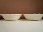 Vintage Macbeth Evans Cremax Pie Crust Princess Milk Glass Pair Of Berry Bowls