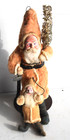 9   Large Antique German Spun Cotton Santa Claus Christmas Ornament Folk Art